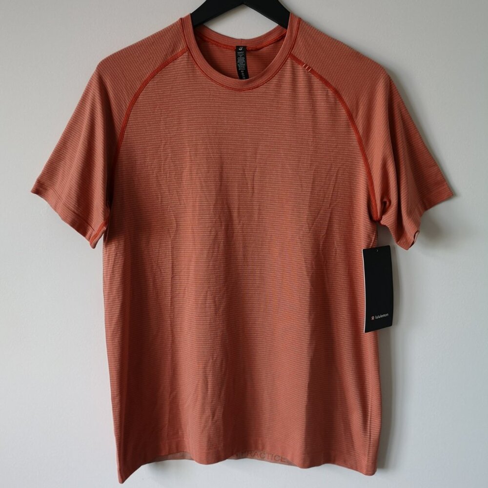 NWT LULULEMON XSWC/RWLI Orange Stripe Metal Vent Tech SS 2.0 Top Shirt Men's XL